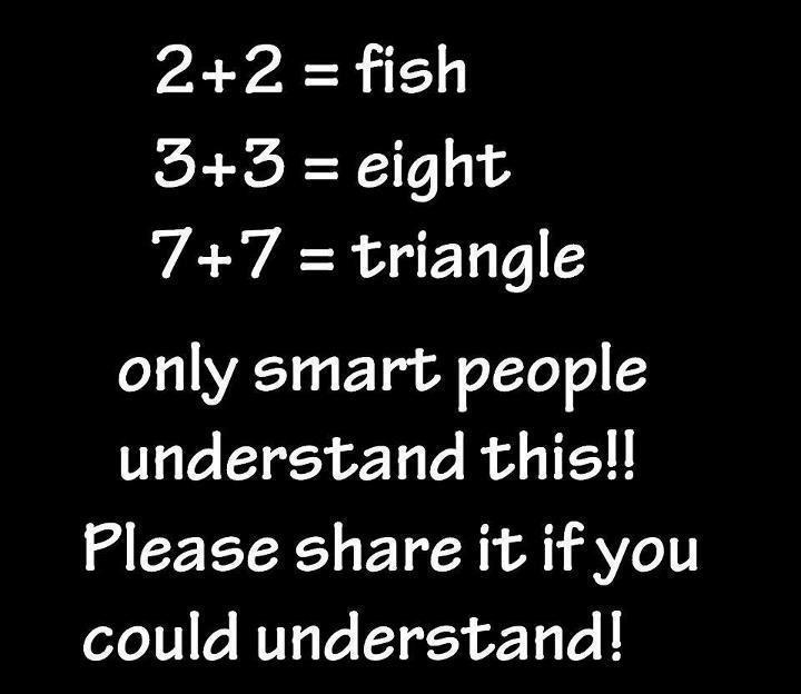 Smart facebook Puzzle – 2+2 equals to fish