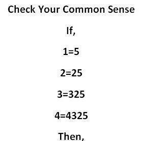 Common sense puzzle  if 1=5