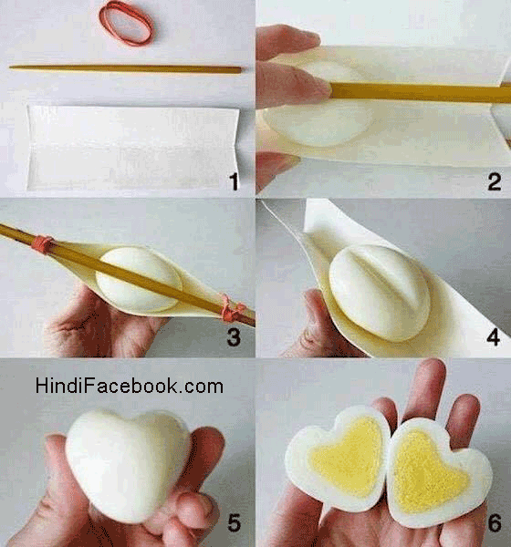 Turn Boiled egg in to Heart shape