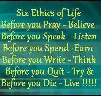 Whatsapp Status quotes – Six Ethics of Life