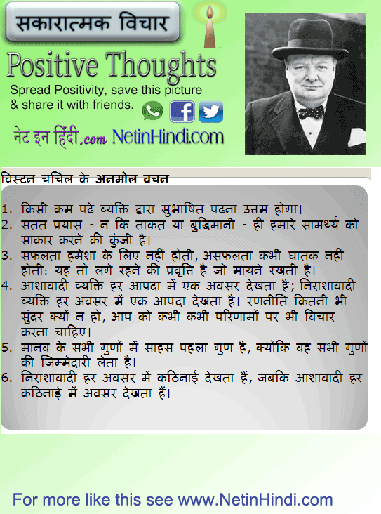 Winston Churchill quotes in Hindi विंस्टन चर्चिल के अनमोल वचन