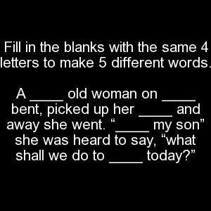 English same Word Puzzle